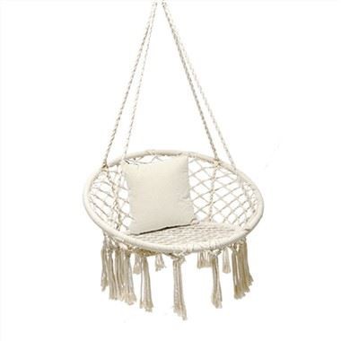 Hvítur hringlaga tjaldstæði hengirúm